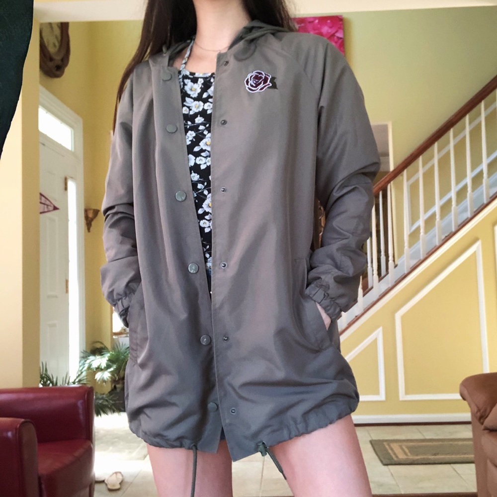 Rose Embroidered Army Jacket